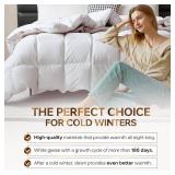 Retails for $151! C&W Goose Down Comforter King Size, Fluffy Noiseless Duvet Insert, 100% Cotton Shell, 750+ Fill Power, 60oz Fill Weight, Winter Warm, Machine Washable, 3D Baffle Box, Breathable (106 Retails for $151! C&W Goose Down Comforter King Size, Fluffy Noiseless Duvet Insert, 100% Cotton Shell, 750+ Fill Power, 60oz Fill Weight, Winter Warm, Machine Washable, 3D Baffle Box, Breathable (106