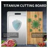 Titanium Cutting Board 100% Pure Cutting Boards With Juice Groove Metal Grade Food Double Sided Chopping Board for Cutting Meats Vegetables Fruits(Titanium-X-Large) Titanium Cutting Board 100% Pure Cutting Boards With Juice Groove Metal Grade Food Double Sided Chopping Board for Cutting Meats Vegetables Fruits(Titanium-X-Large)