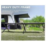 Retails for $120! EVER ADVANCED Extra Wide Camping Cot for Adults Oversized XXL Sleeping Cots Folding Cot Bed with Carry Bag, 84.3' L x 41.9' W, Support to 550 lbs Retails for $120! EVER ADVANCED Extra Wide Camping Cot for Adults Oversized XXL Sleeping Cots Folding Cot Bed with Carry Bag, 84.3' L x 41.9' W, Support to 550 lbs