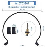 W10703867 Dishwasher Heating Element Compatible with Whirlpool KitchenAid Kenmore Dishwasher Replaces W10696509 W10473250 W10195052 W10329322 W10518402 W10687954 W10703867 Dishwasher Heating Element Compatible with Whirlpool KitchenAid Kenmore Dishwasher Replaces W10696509 W10473250 W10195052 W10329322 W10518402 W10687954
