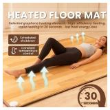 Retails for $110! Heated Floor Mats, Heated Floor Carpet, Electric Heated Rug with Adjustable Temperature 12 Hour Timer, Radiant Floor Heater, for Yoga/Indoor/Under Desk (20x39 Inch/50x100 cm) Retails for $110! Heated Floor Mats, Heated Floor Carpet, Electric Heated Rug with Adjustable Temperature 12 Hour Timer, Radiant Floor Heater, for Yoga/Indoor/Under Desk (20x39 Inch/50x100 cm)