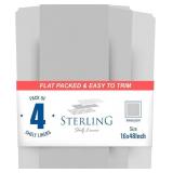 Sterling Shelf Liners - 16' x 48' Flat Packed - Set of 4 - Clear - Wire Shelf Liners for Closets, Pantry - Plastic Closet Liner for Shelves - Wire Rack Cover Sterling Shelf Liners - 16' x 48' Flat Packed - Set of 4 - Clear - Wire Shelf Liners for Closets, Pantry - Plastic Closet Liner for Shelves - Wire Rack Cover