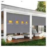 HOMEDEMO Outdoor Roller Shades for Patio, 8'W x 8' H(WxH) Grey Roll up Shade for Outside Sun Roller Shade Cloth Roll Blinds Cordless Waterproof for Porch Gazebo Pergola Balcony Backyard HOMEDEMO Outdoor Roller Shades for Patio, 8'W x 8' H(WxH) Grey Roll up Shade for Outside Sun Roller Shade Cloth Roll Blinds Cordless Waterproof for Porch Gazebo Pergola Balcony Backyard