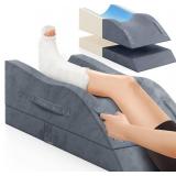 Leg Elevation Pillows, Wedge Pillow for After Surgery, Memory Foam Leg Support Adjustable, Comfort Care for Back Knee Hip Ankles Pain, Knee Pillow for Sleeping Blood Circulation Grey Leg Elevation Pillows, Wedge Pillow for After Surgery, Memory Foam Leg Support Adjustable, Comfort Care for Back Knee Hip Ankles Pain, Knee Pillow for Sleeping Blood Circulation Grey
