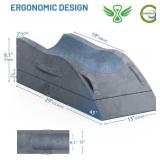 Leg Elevation Pillows, Wedge Pillow for After Surgery, Memory Foam Leg Support Adjustable, Comfort Care for Back Knee Hip Ankles Pain, Knee Pillow for Sleeping Blood Circulation Grey Leg Elevation Pillows, Wedge Pillow for After Surgery, Memory Foam Leg Support Adjustable, Comfort Care for Back Knee Hip Ankles Pain, Knee Pillow for Sleeping Blood Circulation Grey