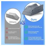 Leg Elevation Pillows, Wedge Pillow for After Surgery, Memory Foam Leg Support Adjustable, Comfort Care for Back Knee Hip Ankles Pain, Knee Pillow for Sleeping Blood Circulation Grey Leg Elevation Pillows, Wedge Pillow for After Surgery, Memory Foam Leg Support Adjustable, Comfort Care for Back Knee Hip Ankles Pain, Knee Pillow for Sleeping Blood Circulation Grey