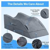 Leg Elevation Pillows, Wedge Pillow for After Surgery, Memory Foam Leg Support Adjustable, Comfort Care for Back Knee Hip Ankles Pain, Knee Pillow for Sleeping Blood Circulation Grey Leg Elevation Pillows, Wedge Pillow for After Surgery, Memory Foam Leg Support Adjustable, Comfort Care for Back Knee Hip Ankles Pain, Knee Pillow for Sleeping Blood Circulation Grey