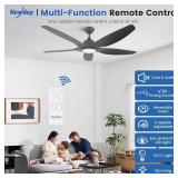 Newday 60 inch Black Ceiling Fan with Light Remote Control, Dimmable 3 CCT LED Ceiling Fans with Lights, 6 Speeds Reversible DC Motor Modern Ceiling Fan for Living Room Bedroom Indoor Outdoor Newday 60 inch Black Ceiling Fan with Light Remote Control, Dimmable 3 CCT LED Ceiling Fans with Lights, 6 Speeds Reversible DC Motor Modern Ceiling Fan for Living Room Bedroom Indoor Outdoor