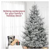 Retails for $324! Artificial Christmas Tree, Nordic Pine Hinged Xmas Tree with 1939 Realistic Branches, Wide Steel Base, Auto Open, Green with Snow-Flocked Retails for $324! Artificial Christmas Tree, Nordic Pine Hinged Xmas Tree with 1939 Realistic Branches, Wide Steel Base, Auto Open, Green with Snow-Flocked