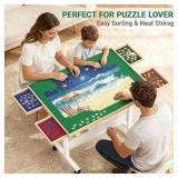Wooden Puzzle Table with Cover and Drawers 1500 Piece Puzzle Board with 360 Rotating Wheels | Lightweight & Portable Jigsaw Puzzle Organizer for Adults and Kids, 34.7 x 26.6 Wooden Puzzle Table with Cover and Drawers 1500 Piece Puzzle Board with 360 Rotating Wheels | Lightweight & Portable Jigsaw Puzzle Organizer for Adults and Kids, 34.7 x 26.6