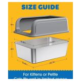 2-Pack Stainless Steel Cat Litter Box for Kitty with Scoops, Non-Stick & Easy-to-Clean Metal Cat Litter Box with Leakproof Enclosure, Grey, XL 2-Pack Stainless Steel Cat Litter Box for Kitty with Scoops, Non-Stick & Easy-to-Clean Metal Cat Litter Box with Leakproof Enclosure, Grey, XL