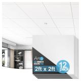 Art3d 12-Pack Smooth Drop Ceiling Tile 2ft x 2ft - Fire-Rated, Waterproof, Reusable - Premium PVC, No Sag and Breakage - Cover 48 Sq. Ft, White Art3d 12-Pack Smooth Drop Ceiling Tile 2ft x 2ft - Fire-Rated, Waterproof, Reusable - Premium PVC, No Sag and Breakage - Cover 48 Sq. Ft, White