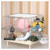 2-Floor Hamster and Guinea Pig Cage,Deluxe Rat Habitat, Acrylic Clear Transparent View Small Animal Enclosure with Slide(Transparent:17'x14'x12') 2-Floor Hamster and Guinea Pig Cage,Deluxe Rat Habitat, Acrylic Clear Transparent View Small Animal Enclosure with Slide(Transparent:17'x14'x12')
