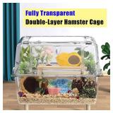 2-Floor Hamster and Guinea Pig Cage,Deluxe Rat Habitat, Acrylic Clear Transparent View Small Animal Enclosure with Slide(Transparent:17'x14'x12') 2-Floor Hamster and Guinea Pig Cage,Deluxe Rat Habitat, Acrylic Clear Transparent View Small Animal Enclosure with Slide(Transparent:17'x14'x12')