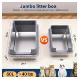 Stainless Steel Litter Box , 28'L*20'W*12'H XXL Extra Large Litter Boxes with lid ,Metal Litter Box with Hight Sides for Big Cats& Multiple Cats,Never Absorbs Odors, Anti-Urine Leakage, Easy Cleaning Stainless Steel Litter Box , 28'L*20'W*12'H XXL Extra Large Litter Boxes with lid ,Metal Litter Box with Hight Sides for Big Cats& Multiple Cats,Never Absorbs Odors, Anti-Urine Leakage, Easy Cleaning