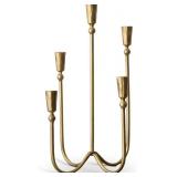 Large Iron Candelabra Centerpieces for Tables, 17.7' Tall Taper Candle Holders, Vintage Brass Gold Candlestick Holders, Antique Fireplace Mantel Decorations for Living Room, 5 Arms Large Iron Candelabra Centerpieces for Tables, 17.7' Tall Taper Candle Holders, Vintage Brass Gold Candlestick Holders, Antique Fireplace Mantel Decorations for Living Room, 5 Arms