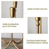 Large Iron Candelabra Centerpieces for Tables, 17.7' Tall Taper Candle Holders, Vintage Brass Gold Candlestick Holders, Antique Fireplace Mantel Decorations for Living Room, 5 Arms Large Iron Candelabra Centerpieces for Tables, 17.7' Tall Taper Candle Holders, Vintage Brass Gold Candlestick Holders, Antique Fireplace Mantel Decorations for Living Room, 5 Arms