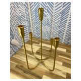 Large Iron Candelabra Centerpieces for Tables, 17.7' Tall Taper Candle Holders, Vintage Brass Gold Candlestick Holders, Antique Fireplace Mantel Decorations for Living Room, 5 Arms Large Iron Candelabra Centerpieces for Tables, 17.7' Tall Taper Candle Holders, Vintage Brass Gold Candlestick Holders, Antique Fireplace Mantel Decorations for Living Room, 5 Arms