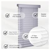 LOTUS & WINDOWARE Cordless Faux Wood Blinds, 29' Wide x 72' Long,Smooth,Light Gray, 2 Inch Horizontal Blinds for Living Room, Bedroom, Interior Door Windows LOTUS & WINDOWARE Cordless Faux Wood Blinds, 29' Wide x 72' Long,Smooth,Light Gray, 2 Inch Horizontal Blinds for Living Room, Bedroom, Interior Door Windows
