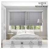 LOTUS & WINDOWARE Cordless Faux Wood Blinds, 29' Wide x 72' Long,Smooth,Light Gray, 2 Inch Horizontal Blinds for Living Room, Bedroom, Interior Door Windows LOTUS & WINDOWARE Cordless Faux Wood Blinds, 29' Wide x 72' Long,Smooth,Light Gray, 2 Inch Horizontal Blinds for Living Room, Bedroom, Interior Door Windows