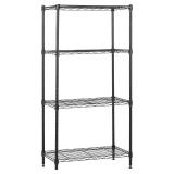 Amazon Basics 4-Shelf Steel Wire Rack, approx. 33' x 15' (actual dimensions may vary), Black | Sturdy, Adjustable, Easy Assembly, Storage Amazon Basics 4-Shelf Steel Wire Rack, approx. 33' x 15' (actual dimensions may vary), Black | Sturdy, Adjustable, Easy Assembly, Storage