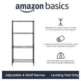 Amazon Basics 4-Shelf Steel Wire Rack, approx. 33' x 15' (actual dimensions may vary), Black | Sturdy, Adjustable, Easy Assembly, Storage Amazon Basics 4-Shelf Steel Wire Rack, approx. 33' x 15' (actual dimensions may vary), Black | Sturdy, Adjustable, Easy Assembly, Storage