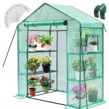 Greengro Greenhouse, 28 x 57 x 76' Greenhouses for Outdoors, Small Plant Green House with Screen Windows, 3 Tiers 4 Shelves, Durable PE Cover, Plastic Portable Walk in Greenhouses for Outside Indoor Greengro Greenhouse, 28 x 57 x 76' Greenhouses for Outdoors, Small Plant Green House with Screen Windows, 3 Tiers 4 Shelves, Durable PE Cover, Plastic Portable Walk in Greenhouses for Outside Indoor