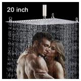 20 inch Large Rainfall Shower Heads High Pressure Stainless Steel Bathroom Rainfall Shower Head Ultra-thin Waterfall Full Body Cover Brushed Nickel Finish 20 inch Large Rainfall Shower Heads High Pressure Stainless Steel Bathroom Rainfall Shower Head Ultra-thin Waterfall Full Body Cover Brushed Nickel Finish