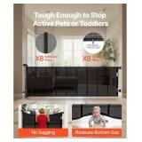 Retractable Safety Gate, 163.3 Inch Extra Wide, 39 Inch Tall - Mesh Safety Gate for Stairs, Doorways, Pets - Indoor/Outdoor - Black Retractable Safety Gate, 163.3 Inch Extra Wide, 39 Inch Tall - Mesh Safety Gate for Stairs, Doorways, Pets - Indoor/Outdoor - Black