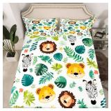 Palm Leaves Bedding Set Twin Size Lion Leopard Bed Sets for Girls Teens Bedroom Decor Kids Summer Tropical Fitted Sheet Soft Microfiber Cartoon Animals Bedding(1 Fitted Sheet+1 Pillow Case) Palm Leaves Bedding Set Twin Size Lion Leopard Bed Sets for Girls Teens Bedroom Decor Kids Summer Tropical Fitted Sheet Soft Microfiber Cartoon Animals Bedding(1 Fitted Sheet+1 Pillow Case)