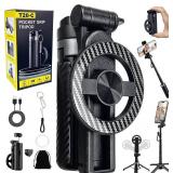 4-in-1 Magnetic Selfie Stick Tripod 360 Rotation, Bluetooth Remote, Compact Travel Vlog Phone Holder for iPhone and Android 4-in-1 Magnetic Selfie Stick Tripod 360 Rotation, Bluetooth Remote, Compact Travel Vlog Phone Holder for iPhone and Android