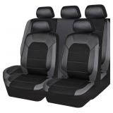 CAR PASS Leather Seat Covers, Automotive Sport Car Seat Cover Super 5mm Composite Sponge Inside, Airbag Compatible Universal Fits Most Cars, SUVs, Trucks and Vans (Full Set,Black & Gray) CAR PASS Leather Seat Covers, Automotive Sport Car Seat Cover Super 5mm Composite Sponge Inside, Airbag Compatible Universal Fits Most Cars, SUVs, Trucks and Vans (Full Set,Black & Gray)