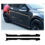 Retails for $395! Compatible with 20 21 22 23 24 Tesla Model Y Style Panels Lip Splitters Spoiler Bumper Body Kit 4Pcs Side Skirts Car Accessories(Glossy Black) Retails for $395! Compatible with 20 21 22 23 24 Tesla Model Y Style Panels Lip Splitters Spoiler Bumper Body Kit 4Pcs Side Skirts Car Accessories(Glossy Black)