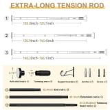 Black Tension Curtain Rod 41-166In(4-14Ft), Extra Long Outdoor Curtain Rod No Drilling for Window or Bathroom Patio, Adjustable Heavy Duty Shower Rod,Rod Diameter 1.26In-One-bond stretching Black Tension Curtain Rod 41-166In(4-14Ft), Extra Long Outdoor Curtain Rod No Drilling for Window or Bathroom Patio, Adjustable Heavy Duty Shower Rod,Rod Diameter 1.26In-One-bond stretching
