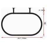 Aluminum Alloy Oval Shower Curtain Rod Hoop Square Shape Bathroom Rod for Clawfoot Tub Free Standing Tubs (Black) Aluminum Alloy Oval Shower Curtain Rod Hoop Square Shape Bathroom Rod for Clawfoot Tub Free Standing Tubs (Black)
