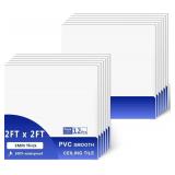 Premium PVC Smooth Drop Ceiling Tiles 2ft x 2ft - Waterproof, Fire-Rated, Washable, Drop in Installation - No Rot, No Sag, 12-Pack Cover 48 Sq. Ft, White Premium PVC Smooth Drop Ceiling Tiles 2ft x 2ft - Waterproof, Fire-Rated, Washable, Drop in Installation - No Rot, No Sag, 12-Pack Cover 48 Sq. Ft, White