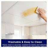 Premium PVC Smooth Drop Ceiling Tiles 2ft x 2ft - Waterproof, Fire-Rated, Washable, Drop in Installation - No Rot, No Sag, 12-Pack Cover 48 Sq. Ft, White Premium PVC Smooth Drop Ceiling Tiles 2ft x 2ft - Waterproof, Fire-Rated, Washable, Drop in Installation - No Rot, No Sag, 12-Pack Cover 48 Sq. Ft, White