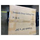 Premium PVC Smooth Drop Ceiling Tiles 2ft x 2ft - Waterproof, Fire-Rated, Washable, Drop in Installation - No Rot, No Sag, 12-Pack Cover 48 Sq. Ft, White Premium PVC Smooth Drop Ceiling Tiles 2ft x 2ft - Waterproof, Fire-Rated, Washable, Drop in Installation - No Rot, No Sag, 12-Pack Cover 48 Sq. Ft, White