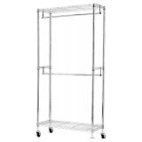 Amazon Basics Adjustable Clothes Rack for Handing, Double Hanging Rod Garment Rolling Closet Clothing Organizer, Chrome, 36' x 14' x 72' Amazon Basics Adjustable Clothes Rack for Handing, Double Hanging Rod Garment Rolling Closet Clothing Organizer, Chrome, 36' x 14' x 72'