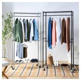 Amazon Basics Adjustable Clothes Rack for Handing, Double Hanging Rod Garment Rolling Closet Clothing Organizer, Chrome, 36' x 14' x 72' Amazon Basics Adjustable Clothes Rack for Handing, Double Hanging Rod Garment Rolling Closet Clothing Organizer, Chrome, 36' x 14' x 72'