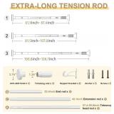 White Tension Curtain Rod 41-126In(4-10Ft), Long Outdoor Curtain Rod No Drilling for Window or Bathroom Patio, Adjustable Heavy Duty Shower Rod,Rod Diameter 1.26In-One-bond stretching White Tension Curtain Rod 41-126In(4-10Ft), Long Outdoor Curtain Rod No Drilling for Window or Bathroom Patio, Adjustable Heavy Duty Shower Rod,Rod Diameter 1.26In-One-bond stretching