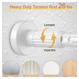 White Tension Curtain Rod 41-126In(4-10Ft), Long Outdoor Curtain Rod No Drilling for Window or Bathroom Patio, Adjustable Heavy Duty Shower Rod,Rod Diameter 1.26In-One-bond stretching White Tension Curtain Rod 41-126In(4-10Ft), Long Outdoor Curtain Rod No Drilling for Window or Bathroom Patio, Adjustable Heavy Duty Shower Rod,Rod Diameter 1.26In-One-bond stretching