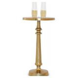 Small Round Gold Side Table by Objet D Art, Accent, End, Pedestal, Martini, Cocktail and Drink Table for Living Room and Small Spaces, Petra Vintage Metal Brass Style Decor, 21 Height Small Round Gold Side Table by Objet D Art, Accent, End, Pedestal, Martini, Cocktail and Drink Table for Living Room and Small Spaces, Petra Vintage Metal Brass Style Decor, 21 Height