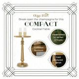 Small Round Gold Side Table by Objet D Art, Accent, End, Pedestal, Martini, Cocktail and Drink Table for Living Room and Small Spaces, Petra Vintage Metal Brass Style Decor, 21 Height Small Round Gold Side Table by Objet D Art, Accent, End, Pedestal, Martini, Cocktail and Drink Table for Living Room and Small Spaces, Petra Vintage Metal Brass Style Decor, 21 Height