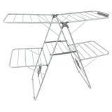 Clothes Drying Rack, Foldable 2-Level Laundry Racks for Drying Clothes Rack,Stainless Steel Drying Rack Clothing Collapsible for Indoor Outdoor,with Height-Adjustable Wings,Gray Clothes Drying Rack, Foldable 2-Level Laundry Racks for Drying Clothes Rack,Stainless Steel Drying Rack Clothing Collapsible for Indoor Outdoor,with Height-Adjustable Wings,Gray