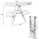 Clothes Drying Rack, Foldable 2-Level Laundry Racks for Drying Clothes Rack,Stainless Steel Drying Rack Clothing Collapsible for Indoor Outdoor,with Height-Adjustable Wings,Gray Clothes Drying Rack, Foldable 2-Level Laundry Racks for Drying Clothes Rack,Stainless Steel Drying Rack Clothing Collapsible for Indoor Outdoor,with Height-Adjustable Wings,Gray