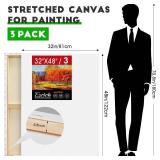 ESRICH Stretched Canvas for Painting 32x48 Inch, 3Pack Large Canvas for Painting, Primed Acid-Free Cotton Blank Canvases, Art Paint Canvases for Oil Paint,Watercolor,Acrylic Paint,Gouache and Tempera. ESRICH Stretched Canvas for Painting 32x48 Inch, 3Pack Large Canvas for Painting, Primed Acid-Free Cotton Blank Canvases, Art Paint Canvases for Oil Paint,Watercolor,Acrylic Paint,Gouache and Tempera.
