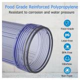 WHT20 Whole House Water Filter Housing, Fit 20'x4.5' Sediment etc Filters for Well and City Water, Big Filter Blue Pre-Filtration System for Home, 1' NPT Port, Pressure Release (Clear Housing) WHT20 Whole House Water Filter Housing, Fit 20'x4.5' Sediment etc Filters for Well and City Water, Big Filter Blue Pre-Filtration System for Home, 1' NPT Port, Pressure Release (Clear Housing)