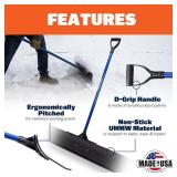 Marshalltown Polar Pusher 48 Inch Snow Pusher Shovel, Lightweight Non-Stick UHMW Blade Makes Plowing Snow Easy, Made in The USA, SNOWP48 Marshalltown Polar Pusher 48 Inch Snow Pusher Shovel, Lightweight Non-Stick UHMW Blade Makes Plowing Snow Easy, Made in The USA, SNOWP48
