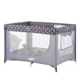 Pamo Babe Portable Crib Baby Playpen with Mattress and Carry Bag Grey Pamo Babe Portable Crib Baby Playpen with Mattress and Carry Bag Grey